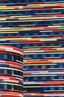 Colourful facade on an office building