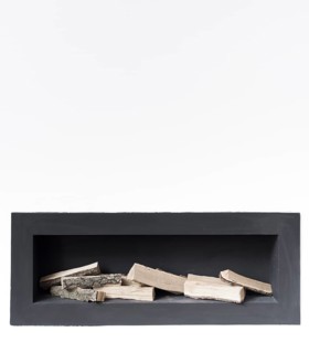 Close up minimalist fireplace