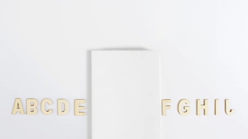 Cover mockup with alphabet