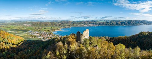 Aerial panorama of Lake Constance