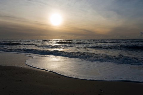 Sunset by the sea near Hvide Sande