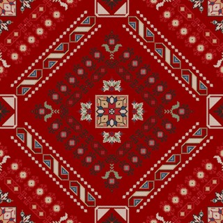 Traditional Georgian folk art embroidery vector pattern