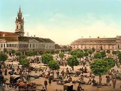 Main square and market of Grosswardein