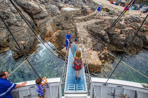 Arrival by boat on the island of Giannutri