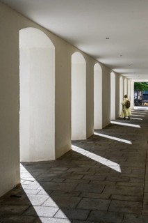 Colonnade with shadows