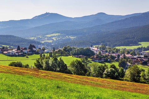 View of the village with the Grosser Arber 1456m