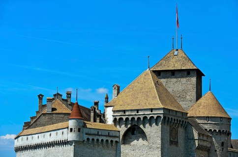 Ensemble of towers in the Chateau de Chillon