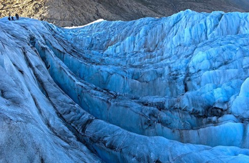 Glacier crevasses on the Aletsch Glacier
