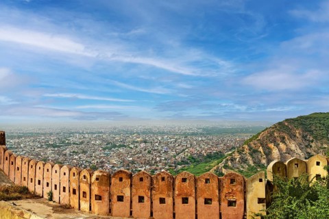Aerial view of the Jaipur city from the Nahargarh fort