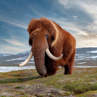 A mammoth in the tundra