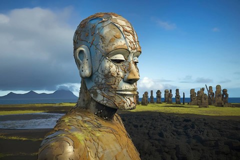 Esoteric statue on Easter Island
