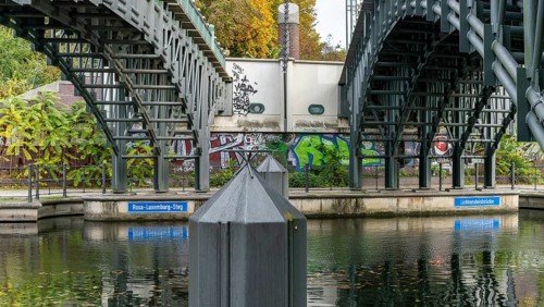 Lichtenstein Bridge and Rosa Luxemburg Footbridge
