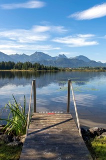 Wooden footbridge at Hopfensee