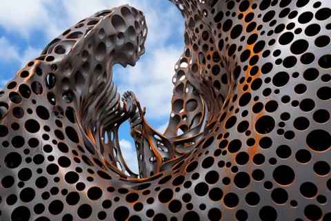 Surrealist bionic creatures in liquid metal