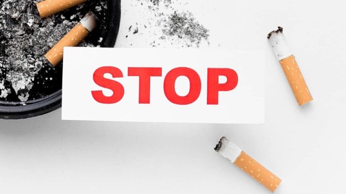 Close up stop smoking