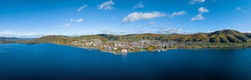 Aerial panorama of Lake Constance