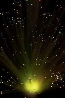 Abstract yellow small lights black screen