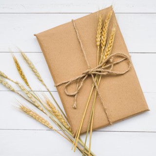 Carton box with wheat