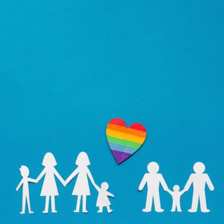 Creative composition lgbt family concept with copy space