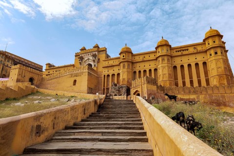 Amber Palace also known as Amer Fort or Amber Fort is located in the city of Jaipur in the Indian state of Rajasthan