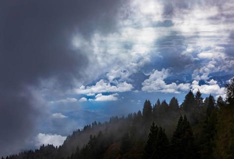 Dramatic cloudy sky on the Gerlitzen
