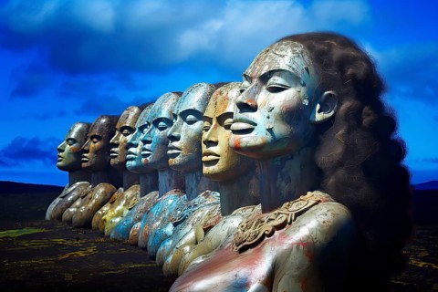 Esoteric statues on Easter Island