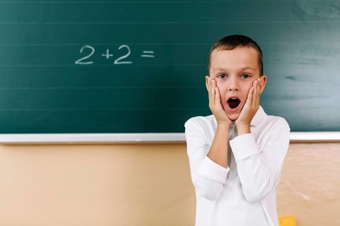 Amazed boy class