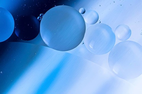 Blue shades bubbles with gradient lights