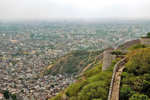 Aerial view of the Jaipur city from the Nahargarh fort
