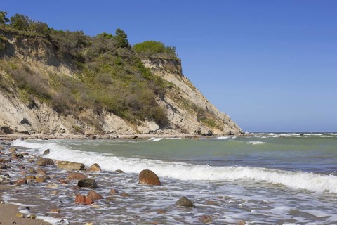 Eroded sea cliff on the island Hiddensee