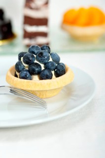 Fresh blueberry cream cupcake homemade closeup macro