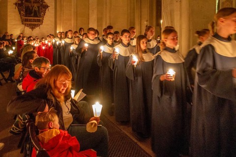 Quempas singing of the Braunschweig Cathedral Singing School for Advent in Braunschweig Cathedral