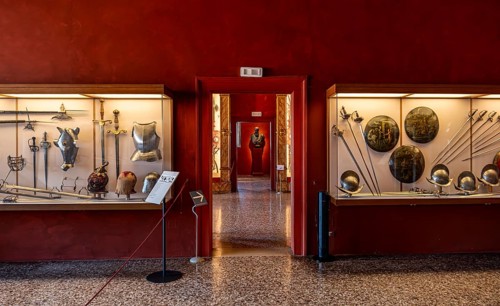 Exhibition room with medieval weapons