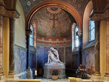 Pieta chapel with reconstructed painting