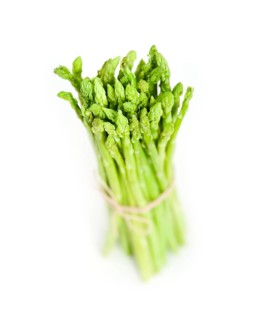 Fresh asparagus from the garden over white background