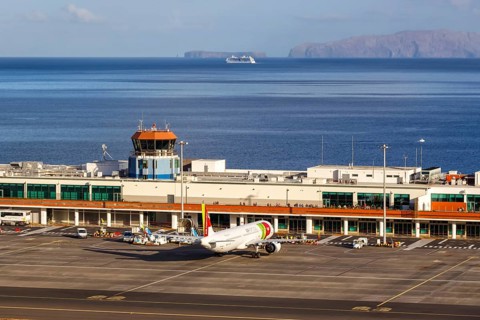 A TAP Air Portugal Airbus aircraft at Funchal Airport