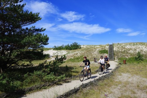 Cyclist on cycle path no. 10 of the Curonian Spit