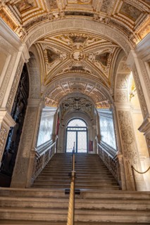 Magnificent staircase decorated with frescoes