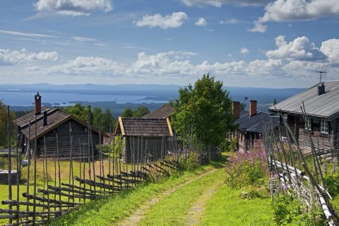 Traditional old wooden cottages