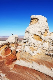Hiker in White Pocket Canyon