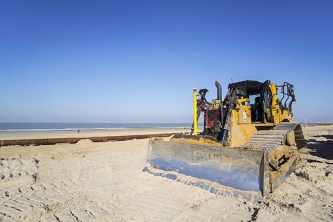 Bulldozer used for sand replenishment