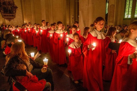 Quempas singing of the Braunschweig Cathedral Singing School for Advent in Braunschweig Cathedral