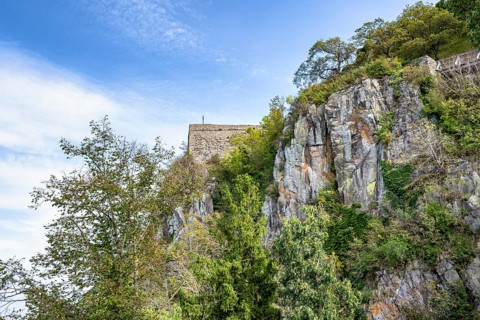 Rock formation of volcanic phonolite on the Hohentwiel