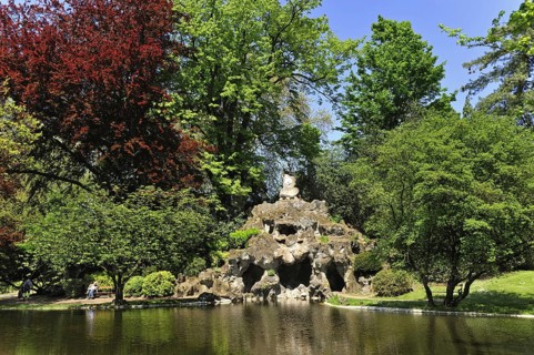 Artificial cave and pond in the Citadel park at Ghent