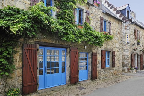 Traditional house decorated with vines at Camaret-sur-Mer