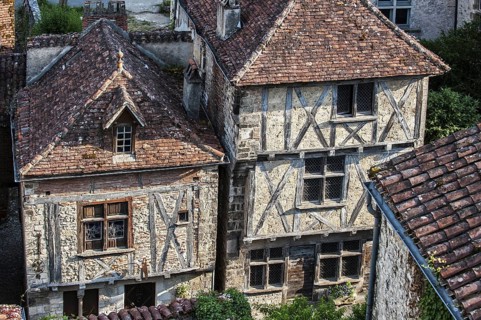 Half-timbered houses at the medieval village Saint-Cirq-Lapopie