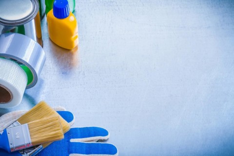 construction colour article on metallic background copy room picture maintenance concept