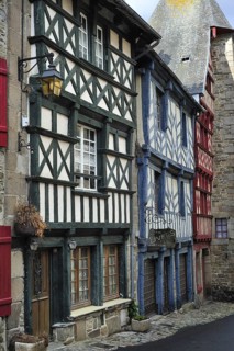 Colourful half-timbered houses at Treguier