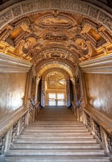 Magnificent staircase decorated with frescoes