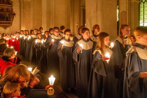Quempas singing of the Braunschweig Cathedral Singing School for Advent in Braunschweig Cathedral